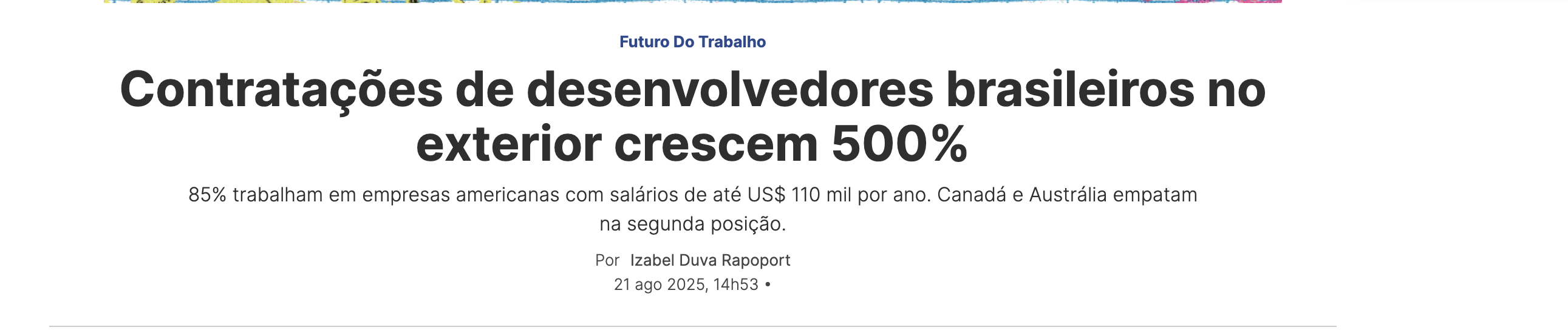Contratações de desenvolvedores brasileiros no exterior crescem 500%